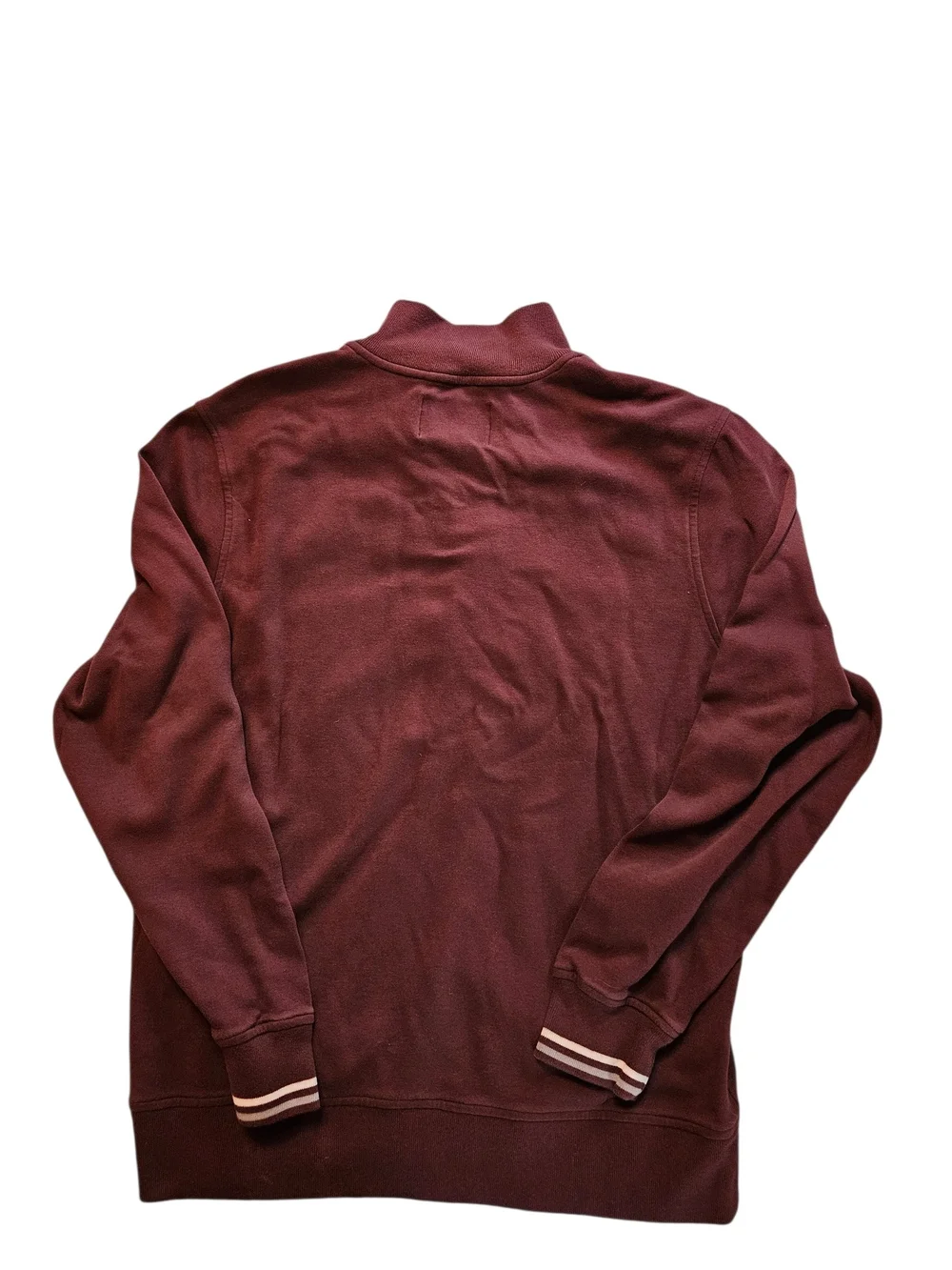 Banana Republic Men's Merlot Full-Zip Sweater with Contrast Trim